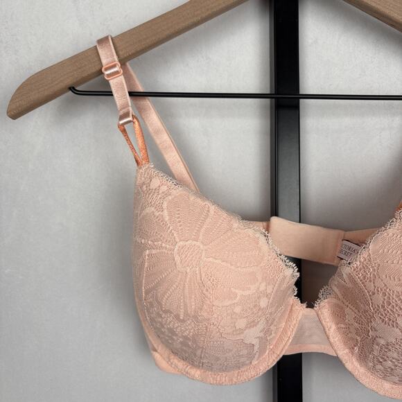 NEW Victoria's Secret Very Sexy Lace Demi Bra 32DD Lightly Lined Underwire Pink - Picture 3 of 9